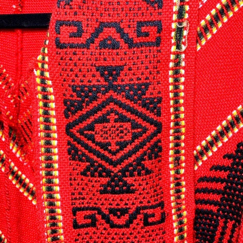 RARE Vintage 1970's Otavalito Hand Woven Southwest Aztec Boho Poncho Cape - Picture 5 of 6